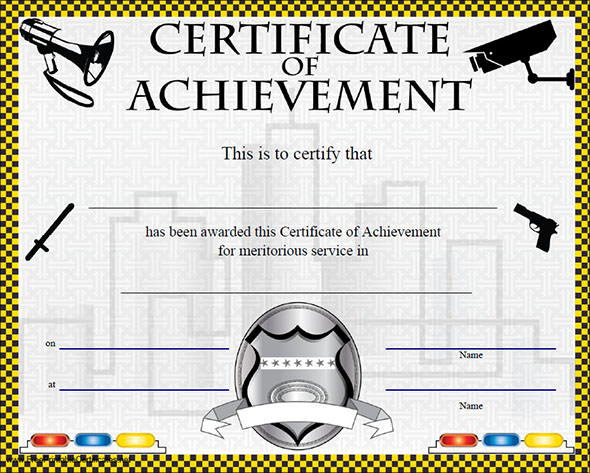 certificate of achievement law enforcement and security