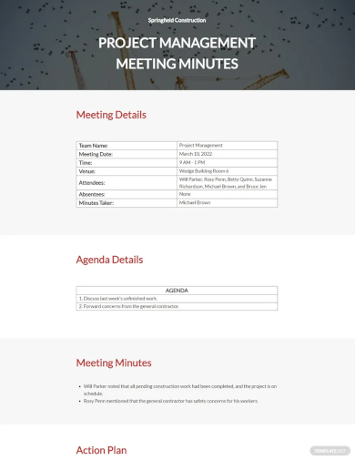 construction meeting minutes template