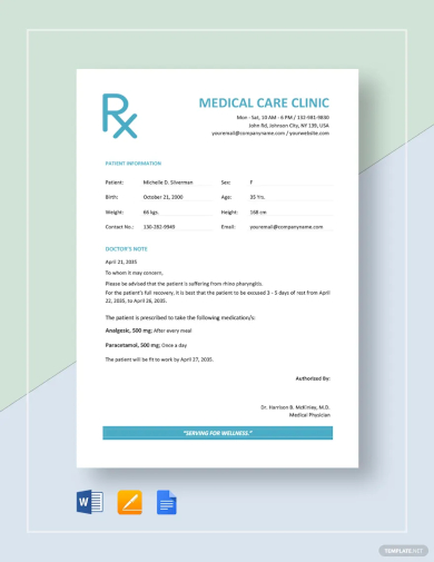 doctor excuse note template1