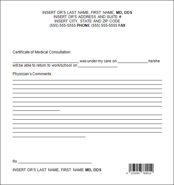 Fake doctors certificate template