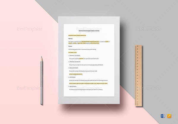 formal meeting minutes template in doc format