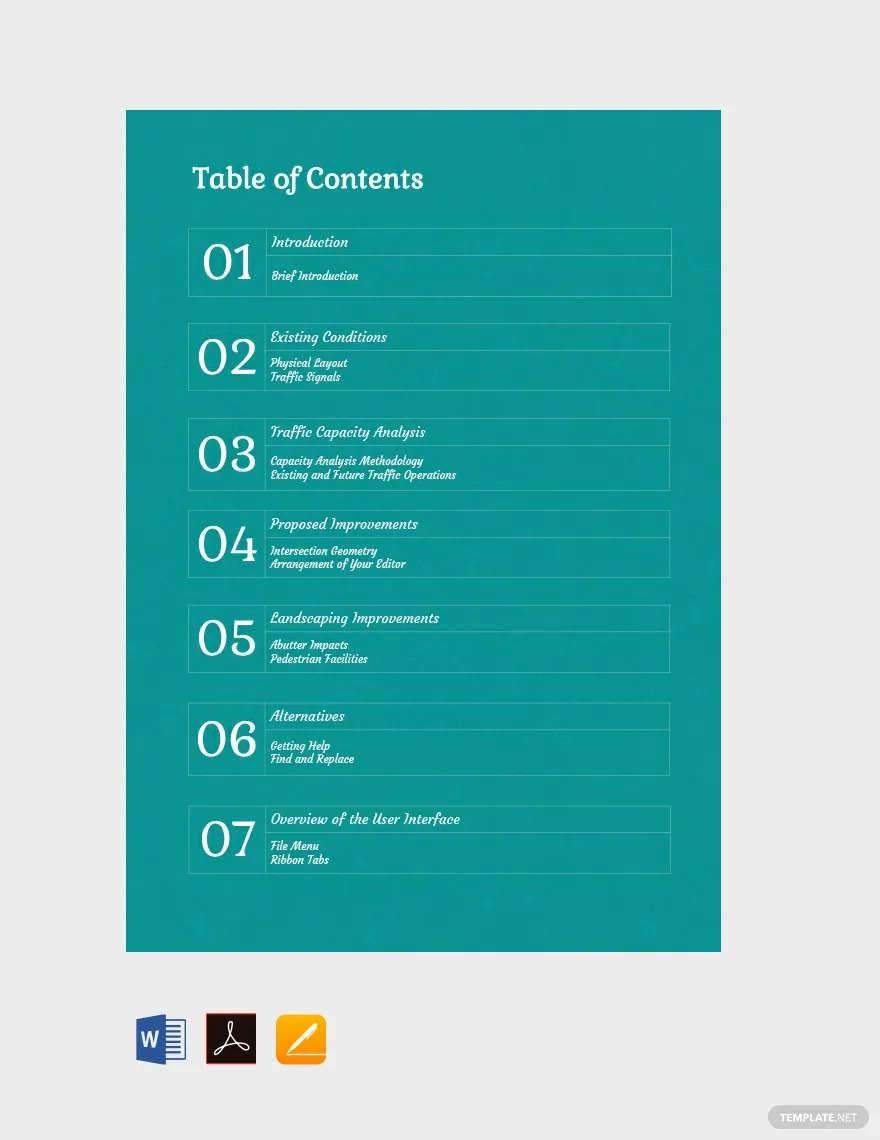 FREE 26+ Table of Content Templates in MS Word