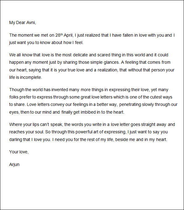 Free 15 Sample Romantic Letters Templates In Ms Word Pdf