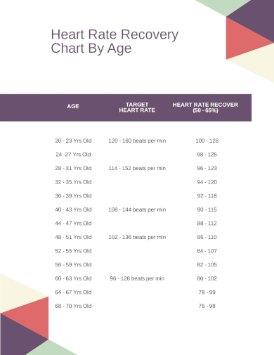 heart rate recovery chart by age template