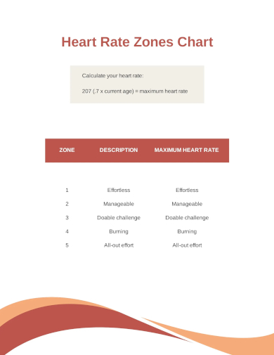 heart rate zones chart template