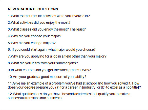 new graduate questions