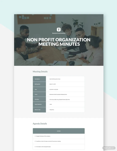 non profit organization meeting minutes template