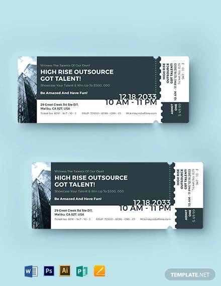 office event ticket template