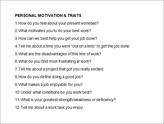 personal motivation traits