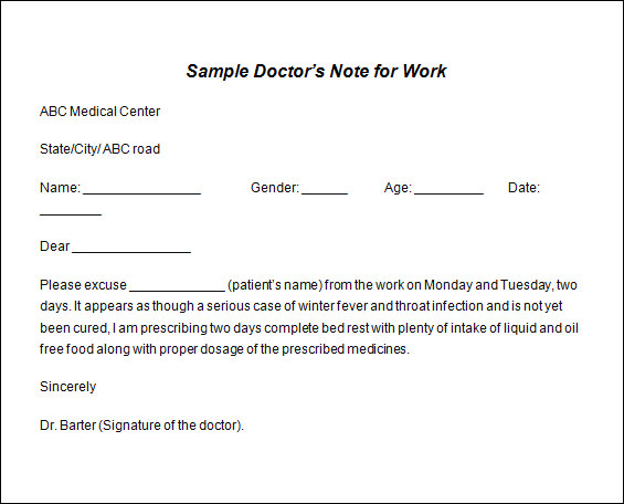 Free 33 Doctors Note Samples In Google Docs Pdf Word