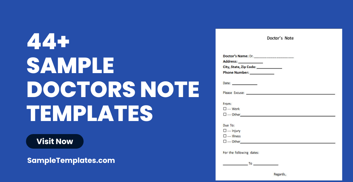 sample doctors note templates