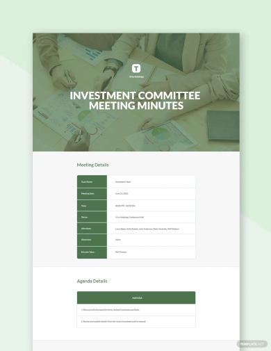 sample investment committee meeting minutes template