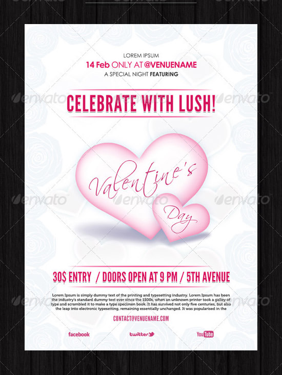 valentines day flyer or invitation