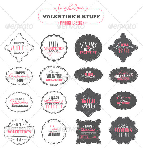 valentines day vintage labels