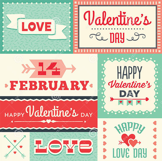 valentines day labels and cards