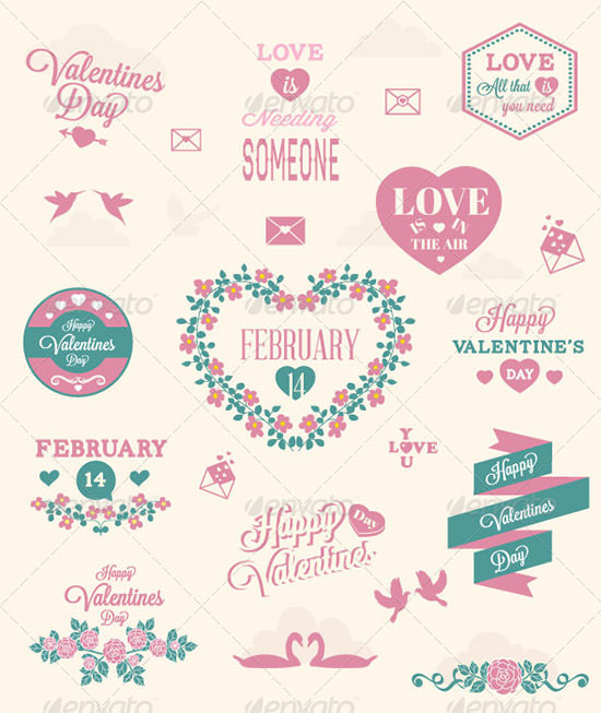 valentines day love labels