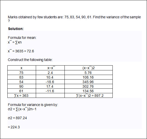 variance problems