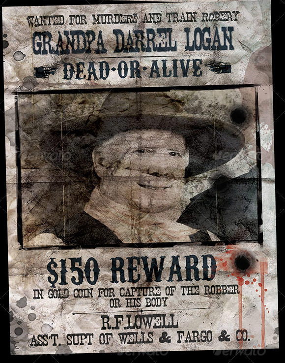 wild west style wanted poster