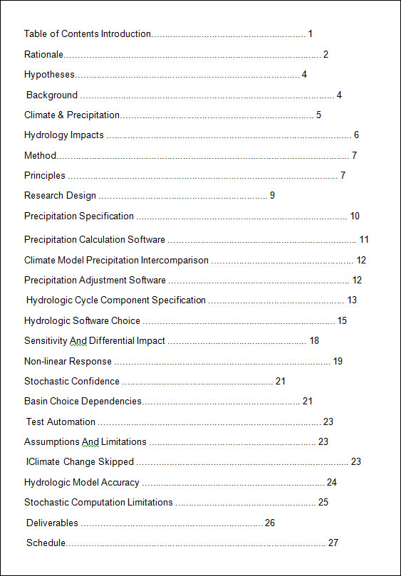 manual table of contents word 2007