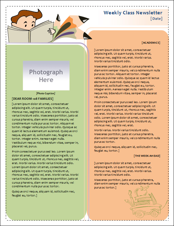 classroom newsletter template