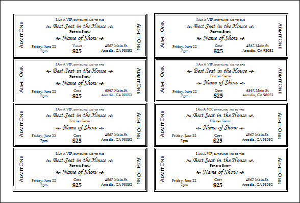 Free Printable Fundraiser Ticket Template FREE PRINTABLE TEMPLATES