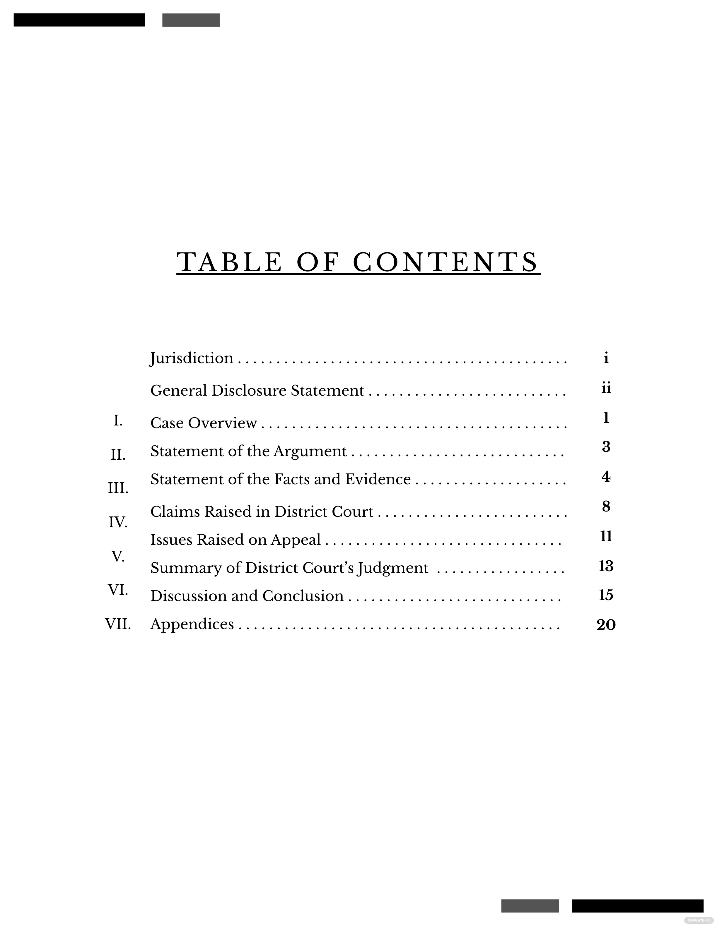 FREE 20+ Table of Content Templates in MS Word