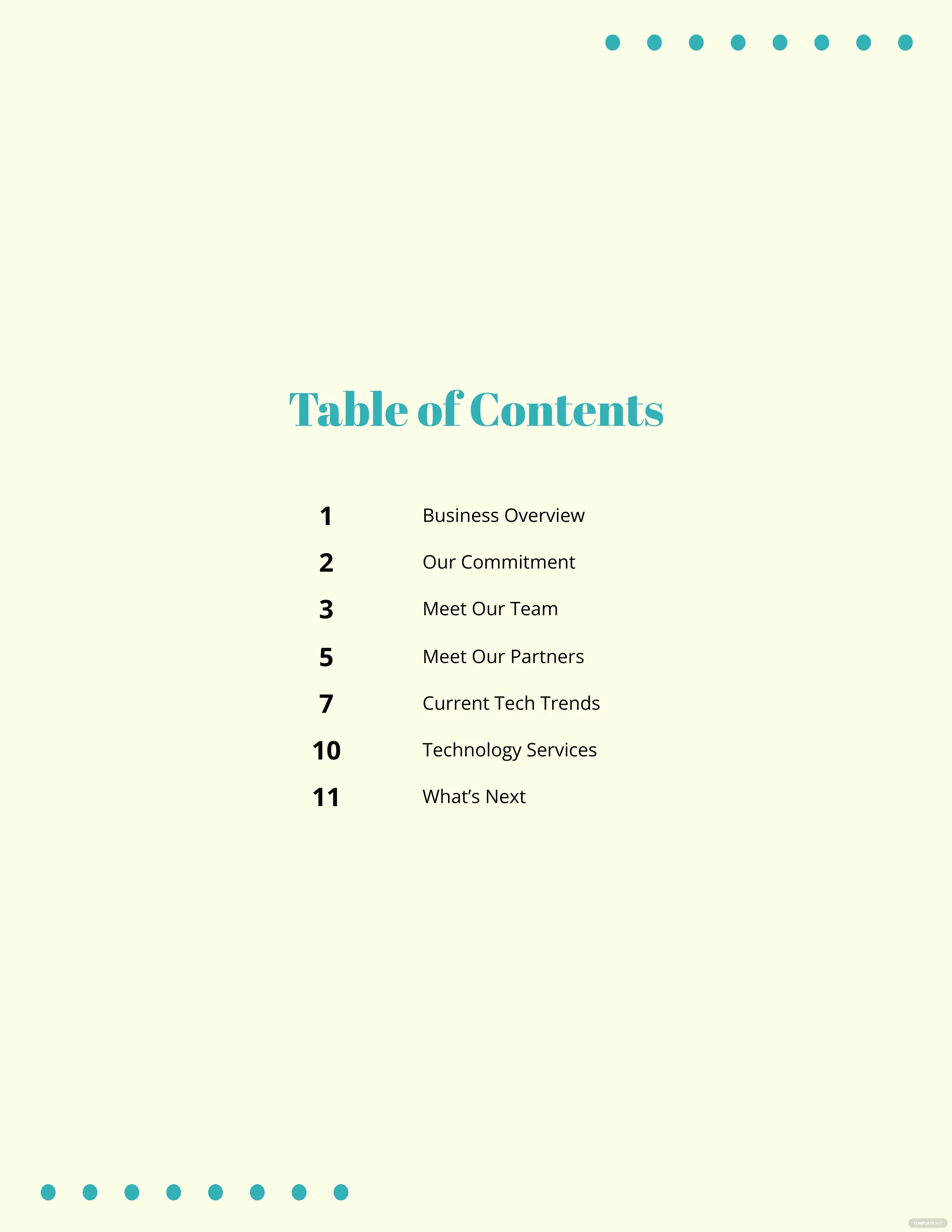 literature review table of contents examples