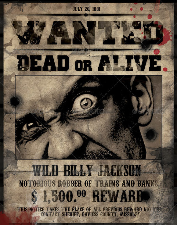 FREE 17+ Wanted Poster Templates in PSD PDF Pages InDesign