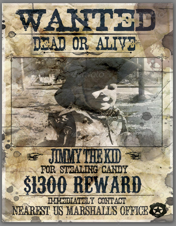 wanted poster template for kids