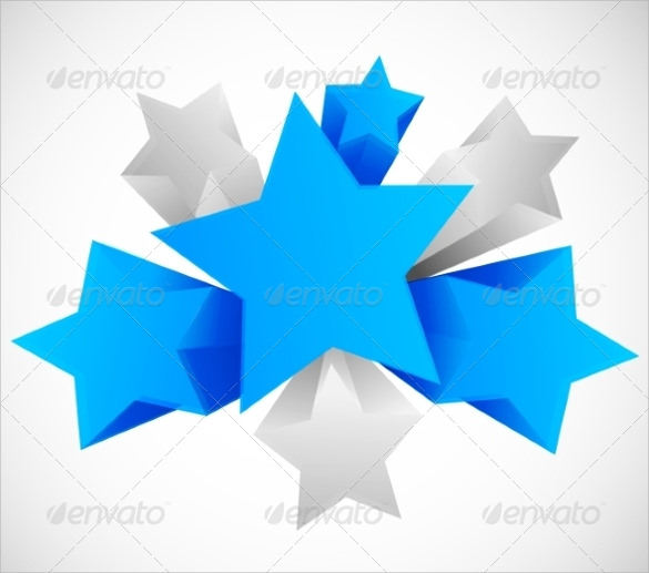 3d star vector eps template download