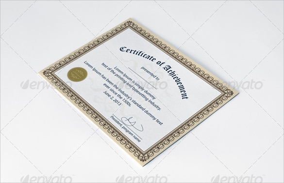 certificate of achievement photoshop
