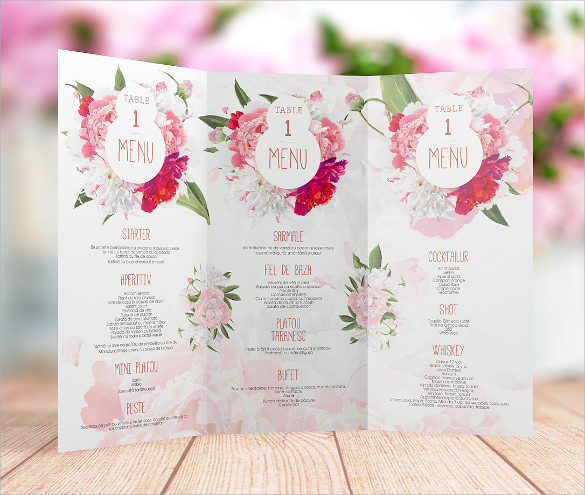 dazzling wedding menu template