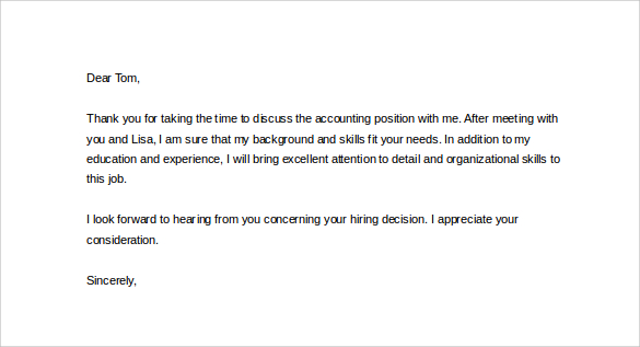 thank you letter after phone interview recruiter