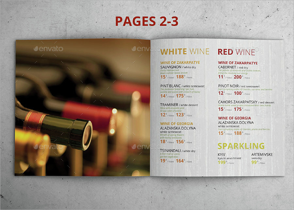 beautiful bar menu template