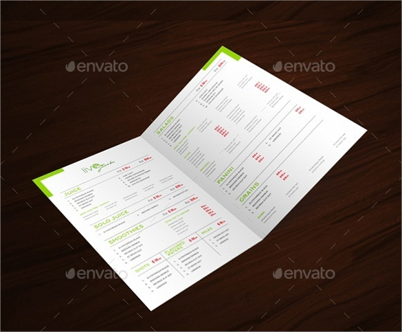 salad bar menu template