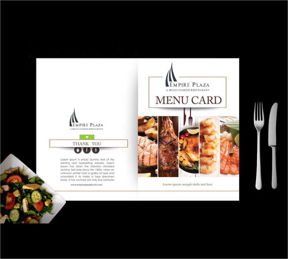 free menu card template download