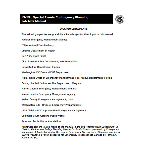 special events contingency planning pdf free download