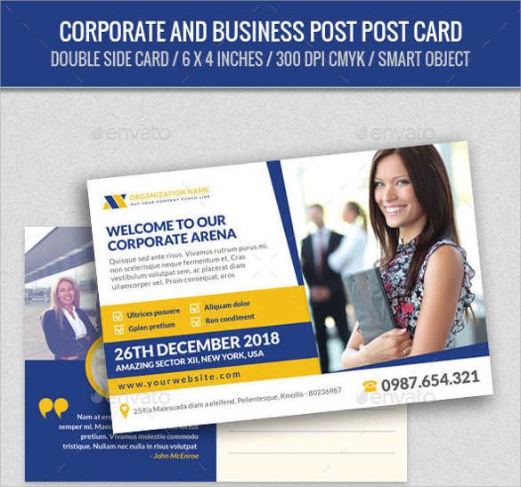 corporate and business post card