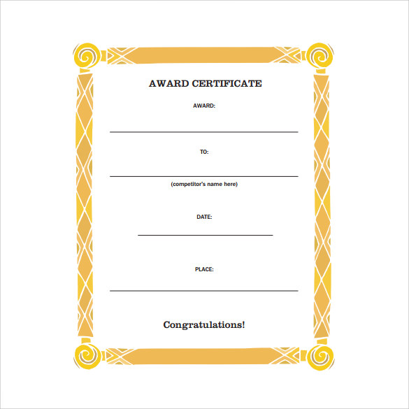 attractive award certificate template