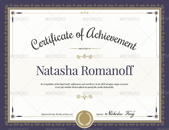 sample award certificate template