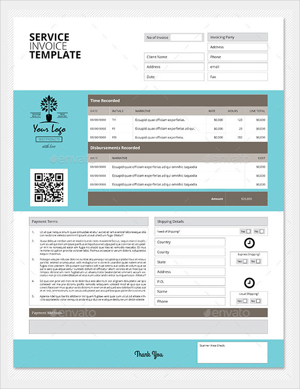 remarkable service invoice template