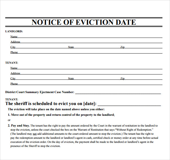 FREE 38+ Eviction Notice Templates in PDF | MS Word ...