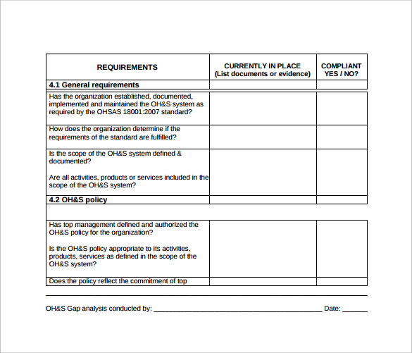 Free 25 Sample Gap Analysis Templates In Pdf Excel Ms Word Pages