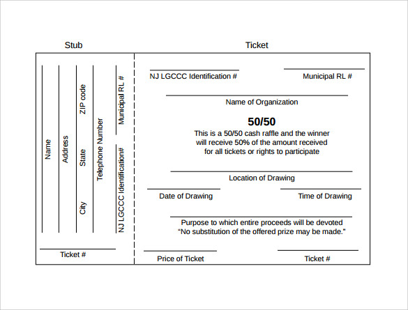 wonderful raffle ticket template