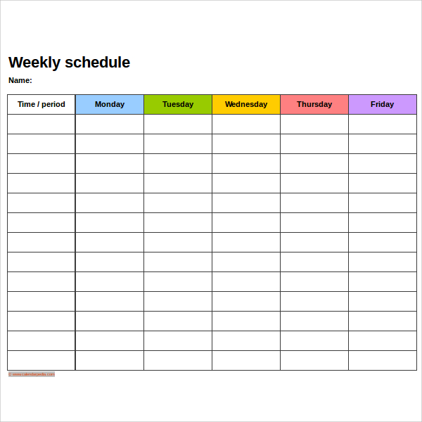 10+ Schedule Templates in Excel | Sample Templates