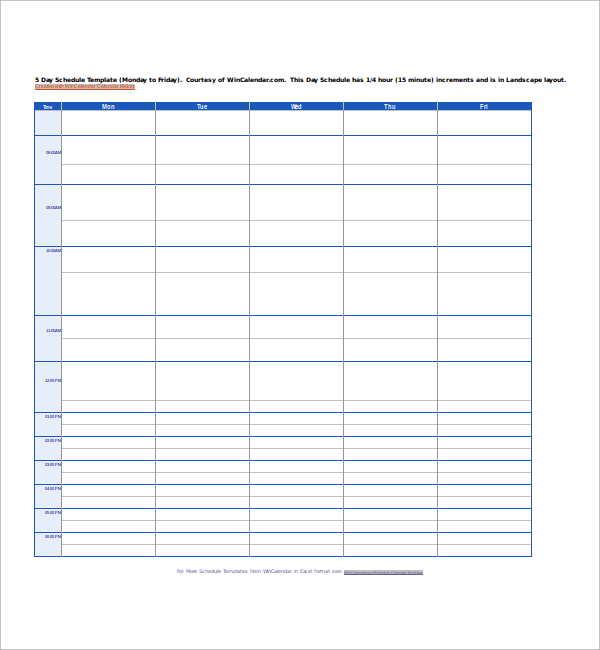FREE 9 Schedule Templates In Excel FREE 9 Schedule Templates In Excel