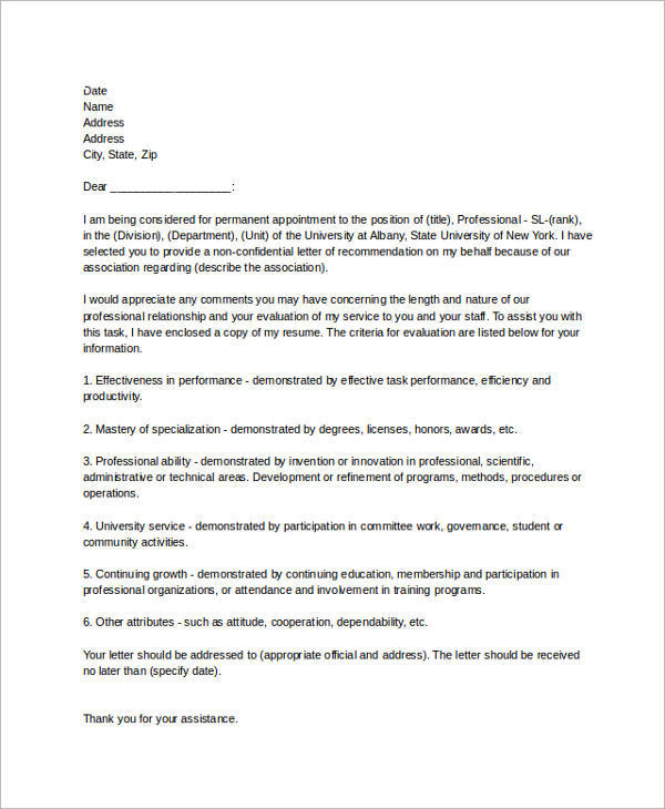 Letter Of Recommendation Employment from images.sampletemplates.com