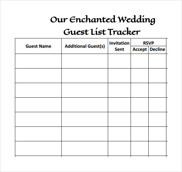 Guest List Guest List Tracker Printable Guest Sheet -  Portugal