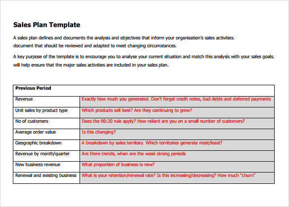 Sales Goals Template