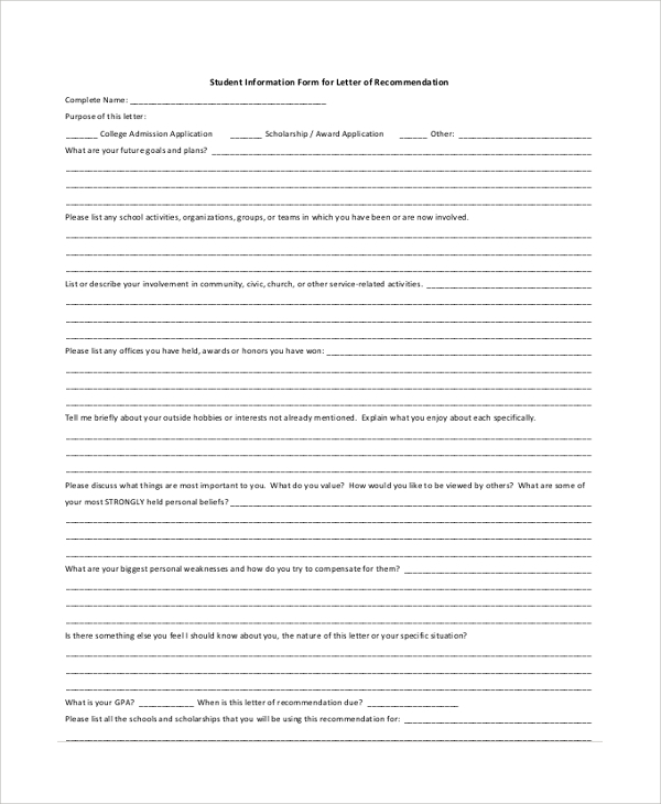 Form For Letter Of Recommendation from images.sampletemplates.com